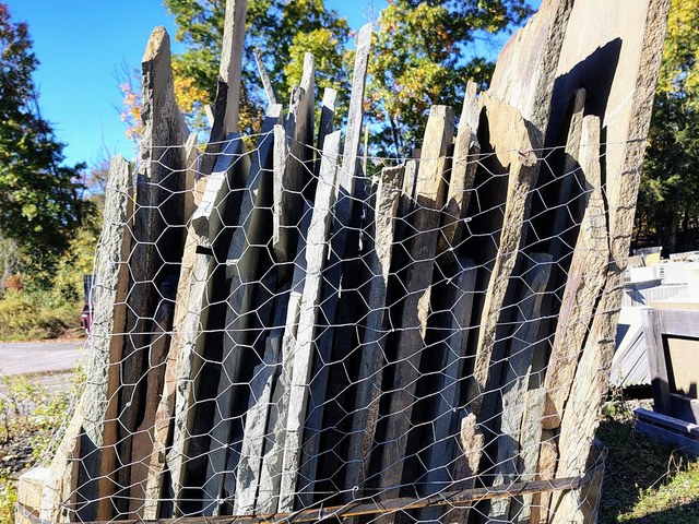 Pallets of bluestone standup